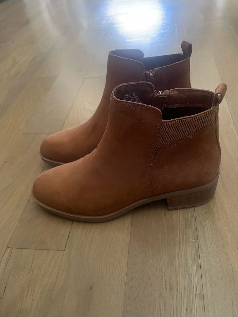 Style & Co. Graciee Cognac Suede Ankle Booties (new without box)